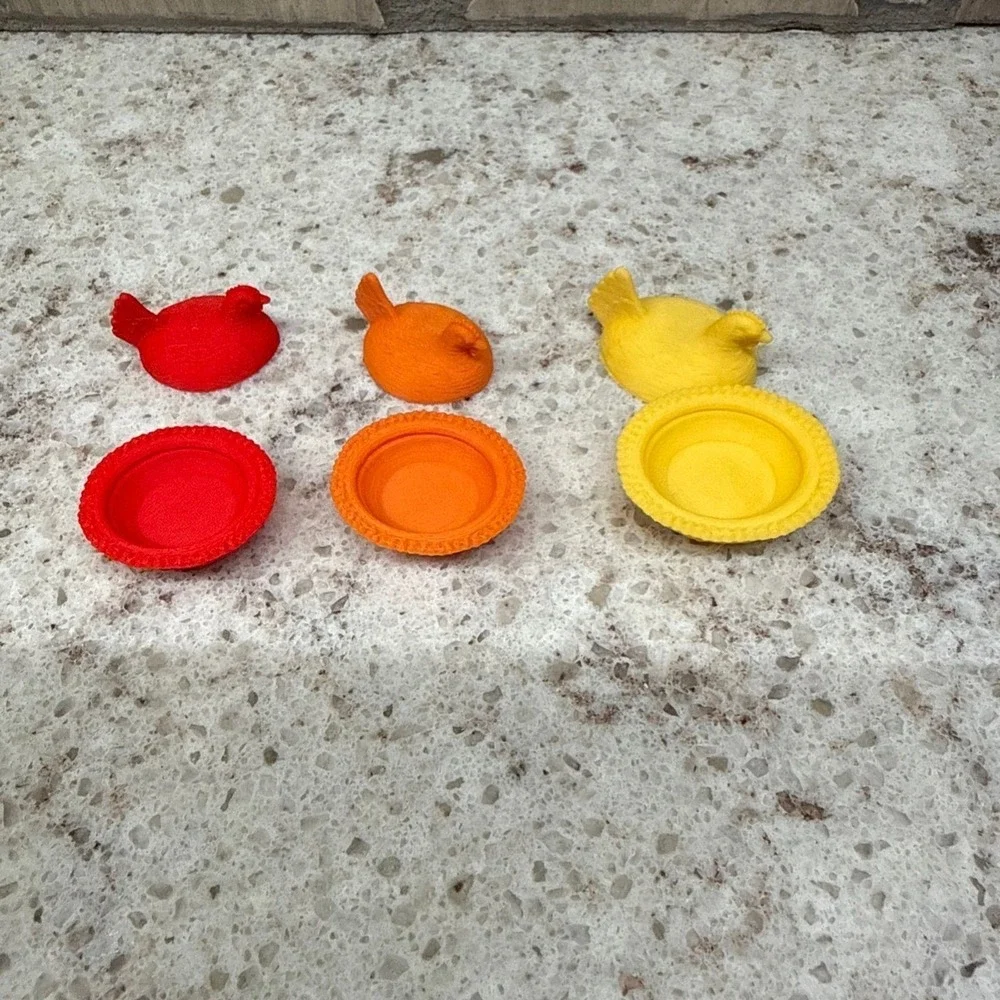 Hen On Nest Miniature 3D Printed lot of 3 trinket shelf‎ printer tray